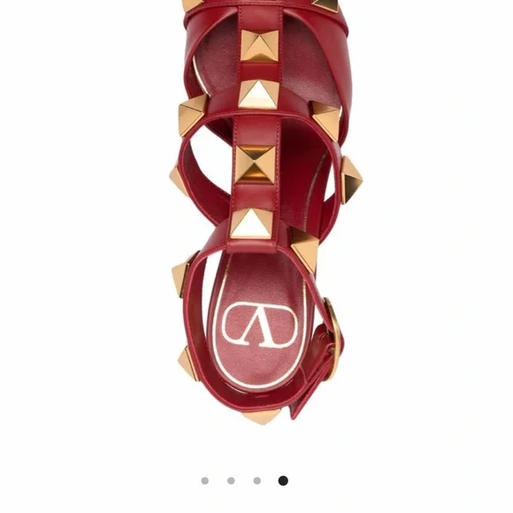 Valentino Red Studded Heels - Picture 3 of 16